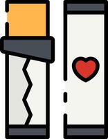 A cigarette and a heart are next to each other vector