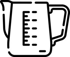 A jug with a measuring cup on top vector