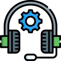 A headset with gears and a microphone vector