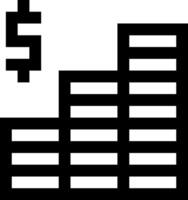 A black and white image of a building with a dollar sign vector
