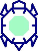A blue and green geometric shape with a star in the center vector