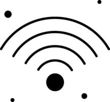 A black and white wifi symbol with dots vector