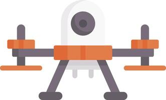 A flat icon of a small drone with a camera vector