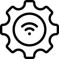 A gearwheel with wifi symbol on it vector