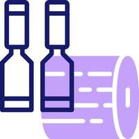 A bottle of wine and a roll of toilet paper vector