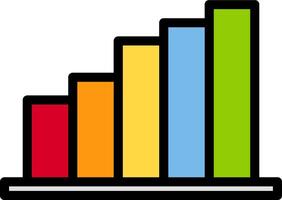 A bar chart with colorful bars vector