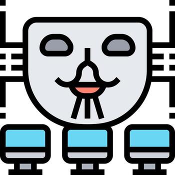 un anónimo máscara con un sonrisa en eso vector