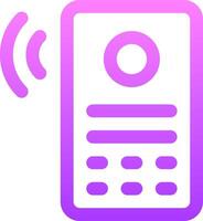A purple phone icon with a white background vector