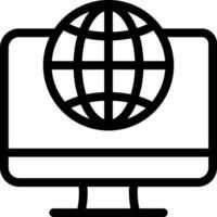 A computer monitor with a globe on it vector