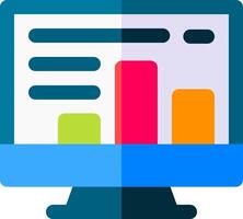 A computer monitor with colorful bars on it vector
