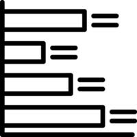 A black and white icon of a bar chart vector