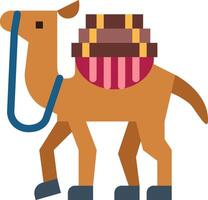 A camel with a saddle and a saddle bag vector
