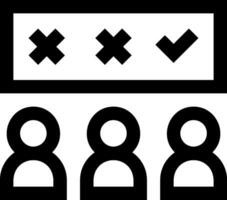 A black and white image of people with crossed out boxes vector