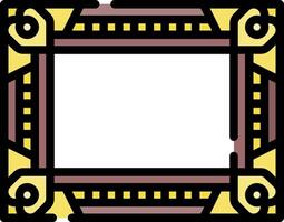 A square frame with a yellow and brown design vector