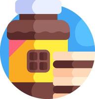 A jar of peanut butter and a stack of cookies vector