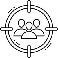 A black and white image of a group of people in a circle vector