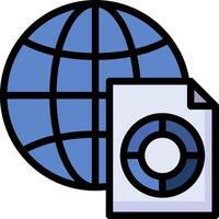 A globe and a file with a disc vector