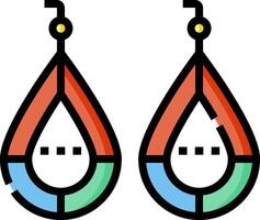 A pair of colorful earrings with a white background vector