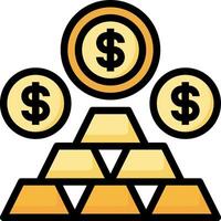 Gold coins and dollar sign icon vector
