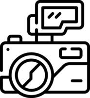 A camera icon with a camera and a flash vector