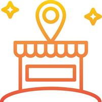 A store with a map pin on top vector