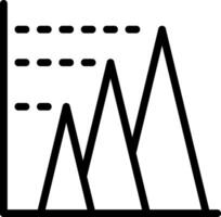 A graph with a line and a mountain vector