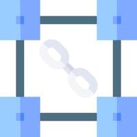A blue square with a link in it vector