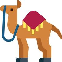 A camel with a red scarf on its head vector