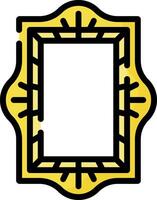 A yellow frame with a black border vector