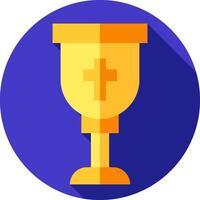 A golden cup with a cross on it vector