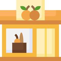 A store with a window and a display of fruit vector