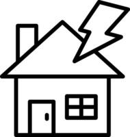 A house with lightning on it vector