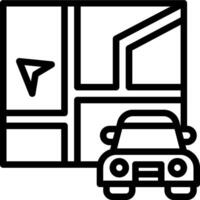 A car is parked in front of a map vector