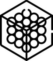 A black and white logo with a hexagon shape vector