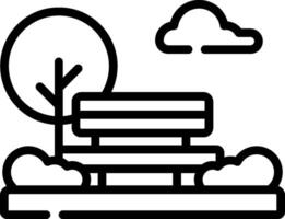 A black and white image of a park bench vector