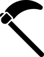 A black and white icon of a pickaxe vector