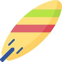 A yellow surfboard with a blue handle vector
