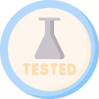 A test tube with the word tested on it vector