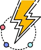 A lightning bolt with four circles around it vector