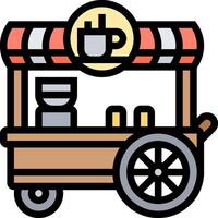Coffee cart icon vector