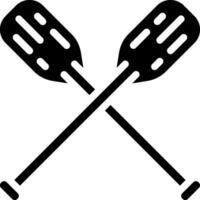 Two paddles with crossed handles on a white background vector