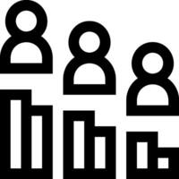A black and white image of people and a bar graph vector