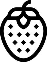 A black and white strawberry icon vector