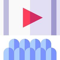 A player and a blue and red square vector