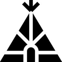 A black and white teepee with an arrow pointing to it vector