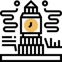 Big ben clock icon vector
