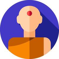 A buddhist monk icon with a red dot on his head vector