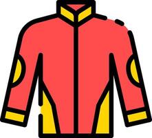 A red and yellow jacket with a yellow collar vector