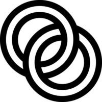 A black and white image of two intertwined circles vector
