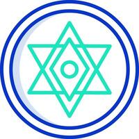 A blue and green star of david in a circle vector
